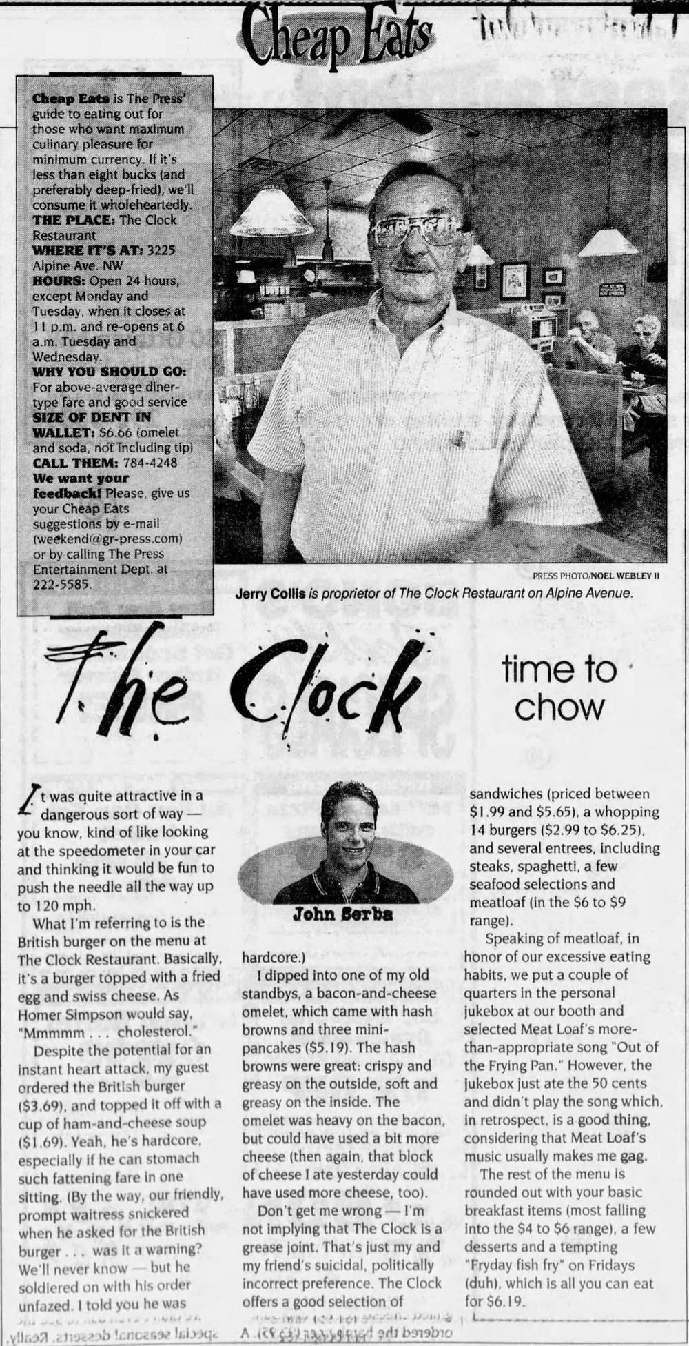 Clock Restaurant - Jun 23 2000 Article (newer photo)